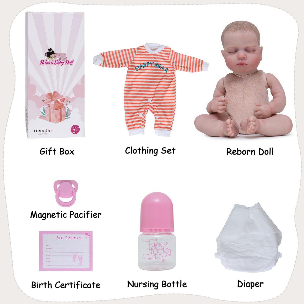 FANCCI Reborn Baby Dolls:20 Inch Realistic Baby Doll, Lifelike Newborn Baby Doll Soft Cloth Body Baby Dolls That Look Real, Christmas or Birthday Baby Doll Gift for Kids Age 3 +