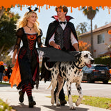 Olanrun Large Dog Halloween Costumes, Adjustable Dog Bat Wings Costumes for Large Dogs with Pumpkin Bell Skeleton Print On The Back, Pet Costume Halloween Cosplay Party Dress Up, XL Black