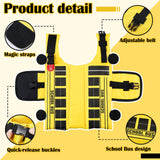 Halloween School Bus Pet Costume Funny Dog Costume Yellow School Bus Life Jacket Swimming Boating Water Flotation Vest Halloween Pet Costume Suit for Dog Cosplay Accessories for Halloween Parties(XL)