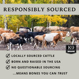 K9 Connoisseur Beef Marrow Large Dog Bones Long Lasting for Aggressive Chewers - USA Made Single Ingredient Champ Bones for Large Dogs Over 50 Pounds - 3 Pack