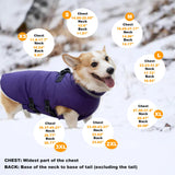 Mklhgty Small Dog Coat with Harness Built-in, Waterproof Reflective Fleece Lined - Warm Windproof Winter Jacket with Back Zipper, Cold Weather Snow Dog Coats - Purple - S