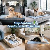 Tivray Dog Cooling Mat, 48'' × 28'' Large, Self-Cooling Mat for Dog Reversible (Cool & Warm), Double-Sided Pet Cool Pads for Crate, Kennel, Machine Washable Summer Blanket, Non-Gel, Blue + Grey