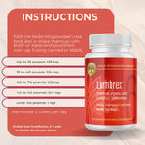 Lumbrex Joint Pain and Stiffness Relief for Dogs by Gold Standard Herbs, All Natural Angelica Root and Loranthus, 85 gram powder, White
