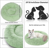 Nisrada Dog Bed for Small Medium Large Dogs Cats, 20 inch Calming Washable-Round Cozy Soft Pet Bed for Puppy and Kitten with Slip-Resistant Bottom