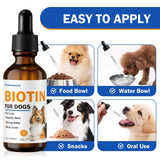 Liquid Biotin Supplement for Dogs, 2000 mcg, Strengthens Dog Nails, Promotes Healthy Coat & Skin with Biotin and Collagen, Slows Down Dog Shedding, Relieves Dry Skin, Faster Absorption, 2 oz