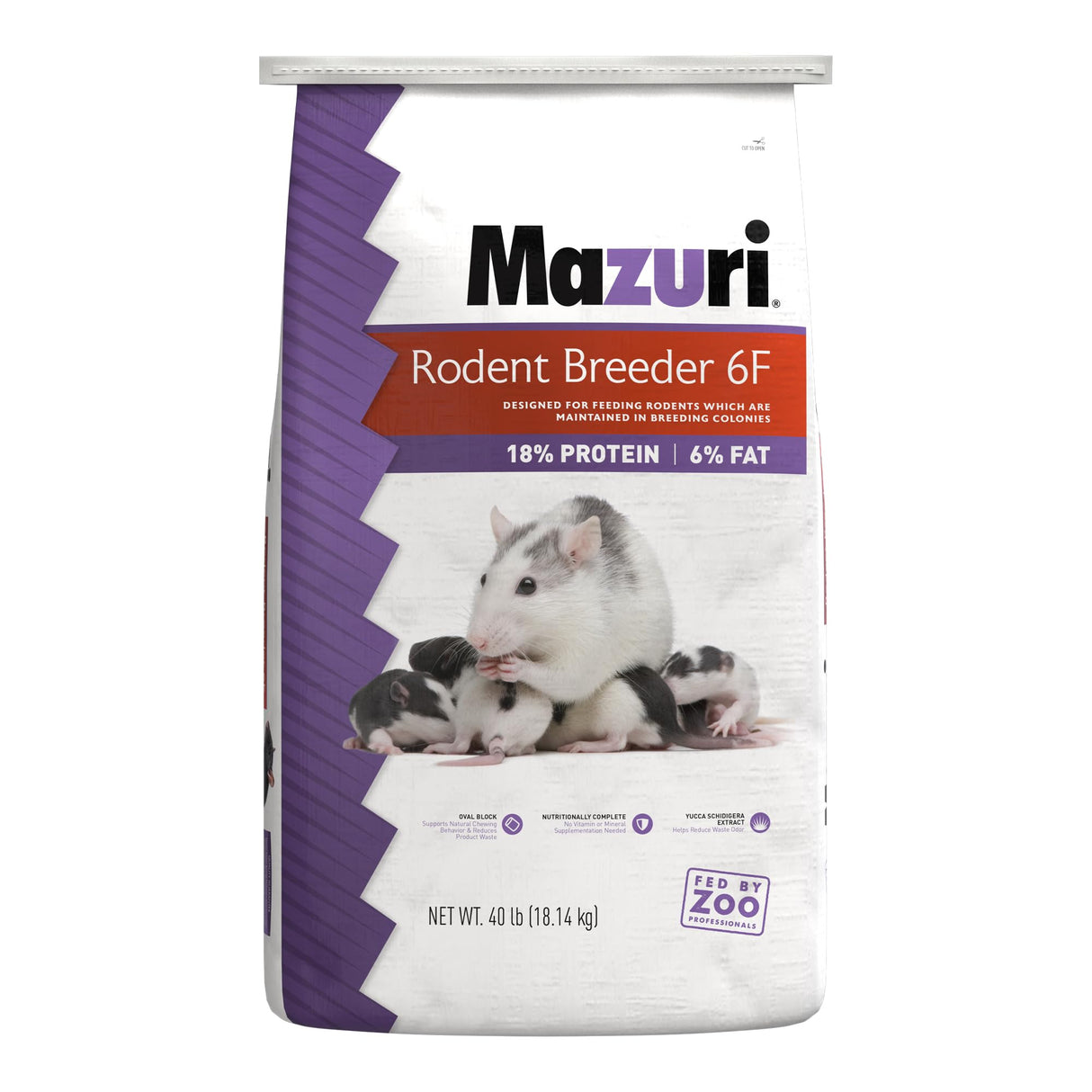 Mazuri Rodent Breeder 6F Diet | Rat Food and Mouse Food (40 LB)