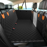 Chioratree Dog Car Seat Cover for Back Seat Hard Bottom - Waterproof Back Seat Extender for Dogs Holds 500 lbs, Scratch-Proof and Anti-Slip Dog Hammock for Car, SUV, Small Truck, Black