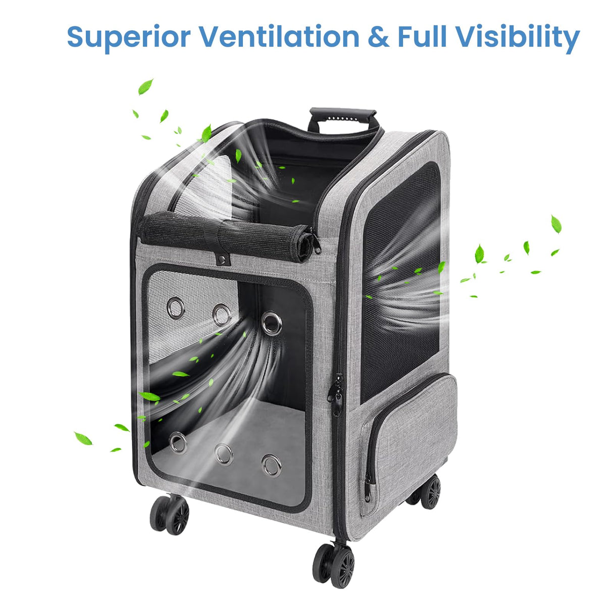 VERSMELO Extra Large Pet Carrier Backpack with Wheels Cats Under 30 Lbs, for Dogs Puppies Rabbits Other Animals Under 25 Lbs, Great for Travel/Hiking/Outdoor Use
