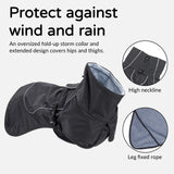 Dog Winter Raincoat, Waterproof Warm Jacket with Velvet Lining for Cold Weather, Windproof Insulated Rain Coat with Reflective Strips for Extra Large Dog (Black, XXL)