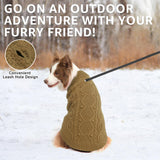 SCENEREAL Dog Sweater for Large Medium Small Dogs Girls Boys, Knitted Dog Winter Coat Warm Sweatershirts Outfits, Classic Pet Clothes with Leash Hole, Soft Pet Knitwear Apparel, Beige SM