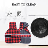 Geyecete Dachshund Winter Coat Grid Waterproof Dog Coats Quilted Dog Jacket Thermal Coat,with Warm Flannel Lining Outdoor-Red-S
