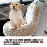 Dog Car Seat - Dog Bed for Car with Safety Straps, Pet Travel Bed for Small Medium Dogs, Memory Foam Booster Seat Soft Plush Sherpa Detachable Washable Cover