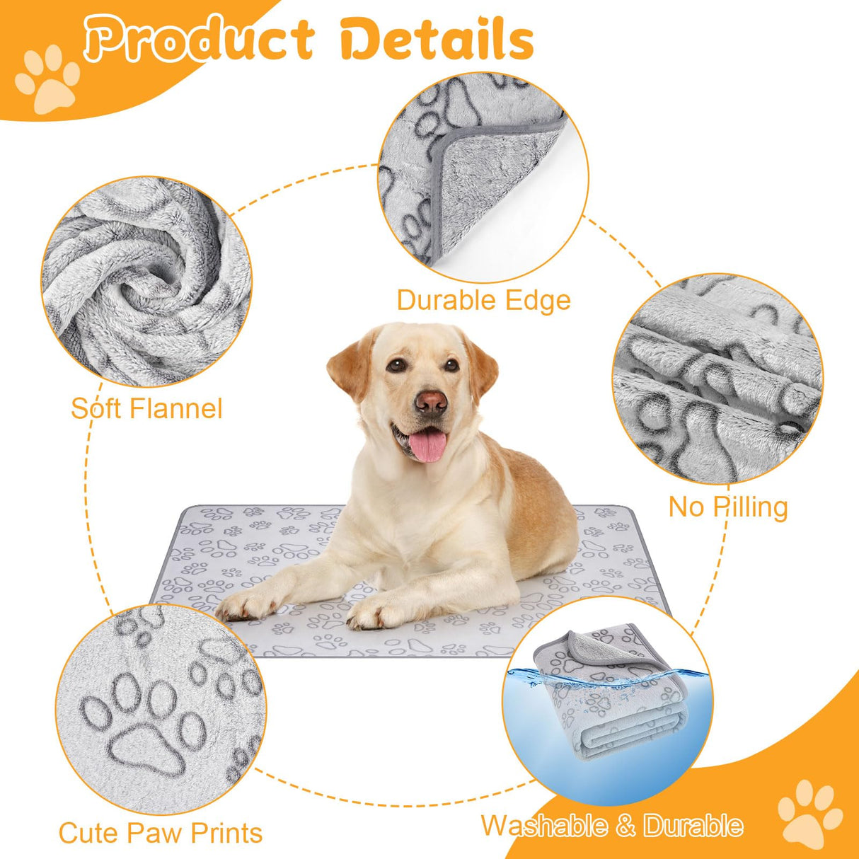 Okxiri Dog Blankets for Small, Medium Dogs, Puppy Blanket Washable, Dogs Essentials for Puppies, Cat (63" x 40",1)