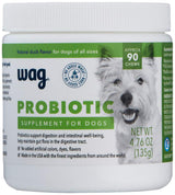 Amazon Brand - Wag Probiotic Supplement Daily Chews for Dogs, Supports Digestion and Gut Health, Natural Duck Flavor, 90 count