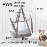 Vinqki Visible Comfort Cat Sling Carrier for Small Cats 3-8lb,Mesh Dog Sling for Small Dogs and Cats-Light & Breathable Cat Carrier Pouch,Soft Puppy Purse with Adjustable Shoulder Strap(Light Gray)