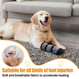 Sunnymove 2 Pcs Dog Paw Wound Recovery Boots Non-Slip Dog Protector Boots for Injured Paw Breathable Soft Pet Shoes for Wound Care Outdoor Walking(XL,Gray)