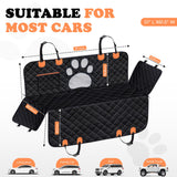 Dog Car Seat Cover For Back Seat, 100% Waterproof Hammock & Back Seat Protector 137*147 cm (54*58 in), Heavy Duty 600D Oxford, Non-Slip, Scratchproof, Easy to Clean, Universal Fit for Cars,