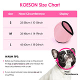 KOESON Dog Calming Hoodie - No Shake Ear Wraps for Dogs, Anxiety Relief & Noise Protection, Water Resistant Pet Ear Cover Muffs for Firework, Grooming, Thunderstorms, Swimming, Bathing, Light Pink S