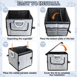 Fhiny Dog Backseat Extender with Storage, 13.4'' x 12'' Collapsible Back Seat Extender for Dogs Pet Front Seat Extend for Car Puppy Car Seat Gap Filler with Pockets for Small & Medium Dogs