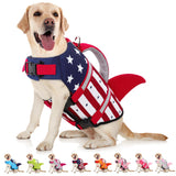 AOFITEE Dog Life Jacket, Dog Life Vest for Swimming, Shark Dogs Swimming Vest with Rescue Handle and Reflective Stripe, Ripstop Pet Float Coat Swimsuit Lifesaver Small Medium Large Dogs Blue XS