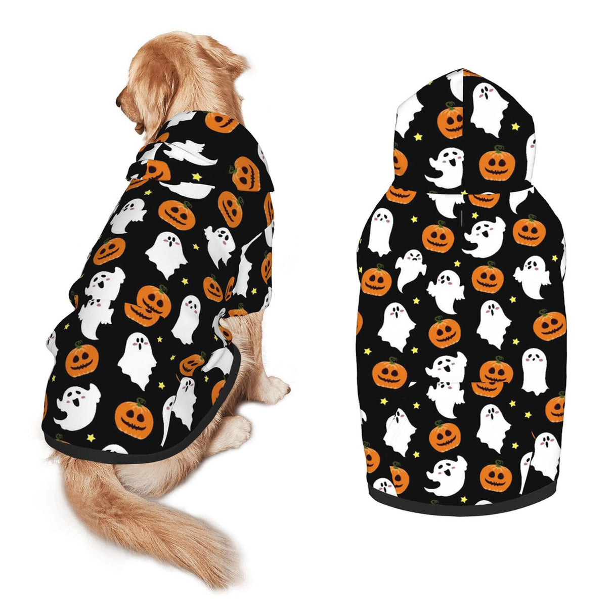 Dog Costumes for Large Dogs Halloween Ghost Cosplay Clothes Sweaters Outfits Pet Sweatshirt Hoodies with Pocket for Medium Large Dogs-S
