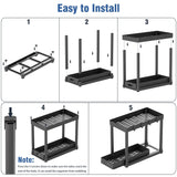 2 Pack Pull-Out Storage Organizers, Under Sink Organizer and Storage for Bathroom & Kitchen,Multi-Purpose Under Cabinet Organizers and storage Black