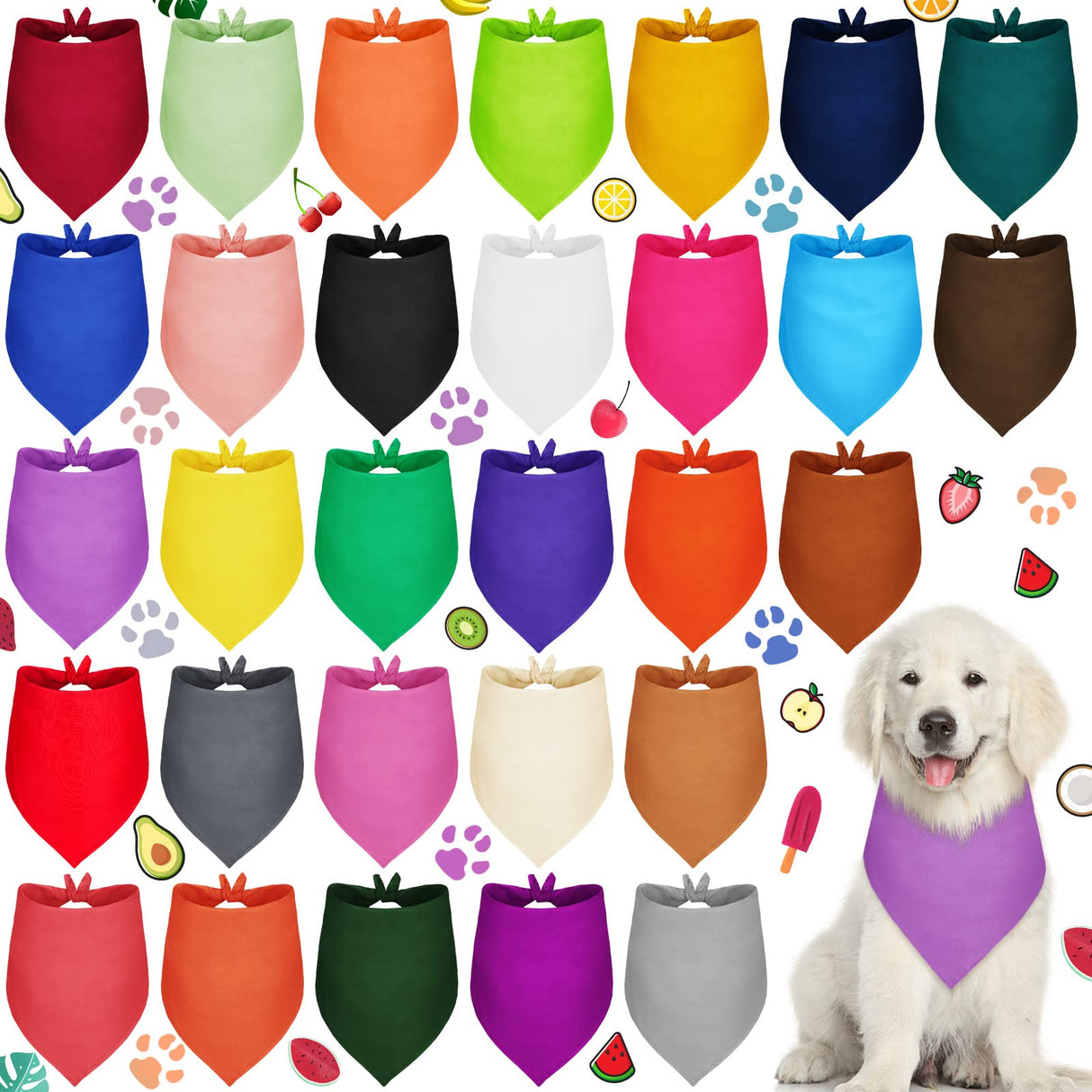 Saintrygo 30 Pcs Dog Bandanas Bulk Sublimation Plain Bandanas Bulk for Christmas Birthday Doggy Heat Transfer Triangle Scarf Washable Adjustable for Small Medium Large Pets Dogs(L)
