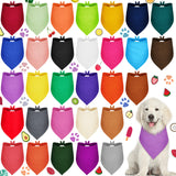 Saintrygo 30 Pcs Dog Bandanas Bulk Sublimation Plain Bandanas Bulk for Christmas Birthday Doggy Heat Transfer Triangle Scarf Washable Adjustable for Small Medium Large Pets Dogs(L)