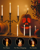 Floating Candles with Wand 10PCs - Halloween Decorations Magic Hanging Candles Flickering Warm Light LED Flameless Candles with Remote, Christmas Lights for Window Home Bedroom Birthday Party Decor