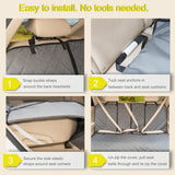 YOVEEKLE Dog Car Seat Cover, Deluxe Waterproof Pet Back Carseat Protector for Cars, SUVs, Trucks, Nonslip and Easy Cleanup Backseat Pet Cover for Automotive Rear Bench (Grey)