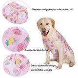 HDKUW Pet Clothes,Dog Summer T-Shirt Cool Breathable Sunscreen Dog Vest Clothes Outfit Costume for Medium Large Dogs Pink Fruit 3XL