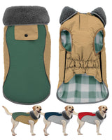 Doglay Dog Jacket Waterproof Dog Coat, Reflective Cold Weather Winter Coat, Adjustable Turtleneck Fleece Puppy Snow Jacket with Harness Hole for Small Medium Large Dogs