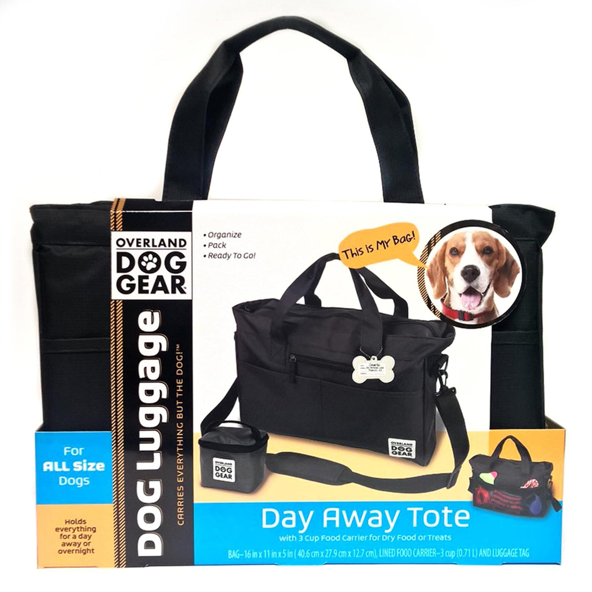 Mobile Dog Gear Day Away Tote Bag Black One Size