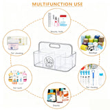 Brabtod Clear Dog Storage Organizer,Pet Grooming Supplies Organizer with Handle,5 compartments Countertop Caddy, Storage Bin for Dog Cat Grooming Kit,Trimmer,Clipper,Combo,Brush
