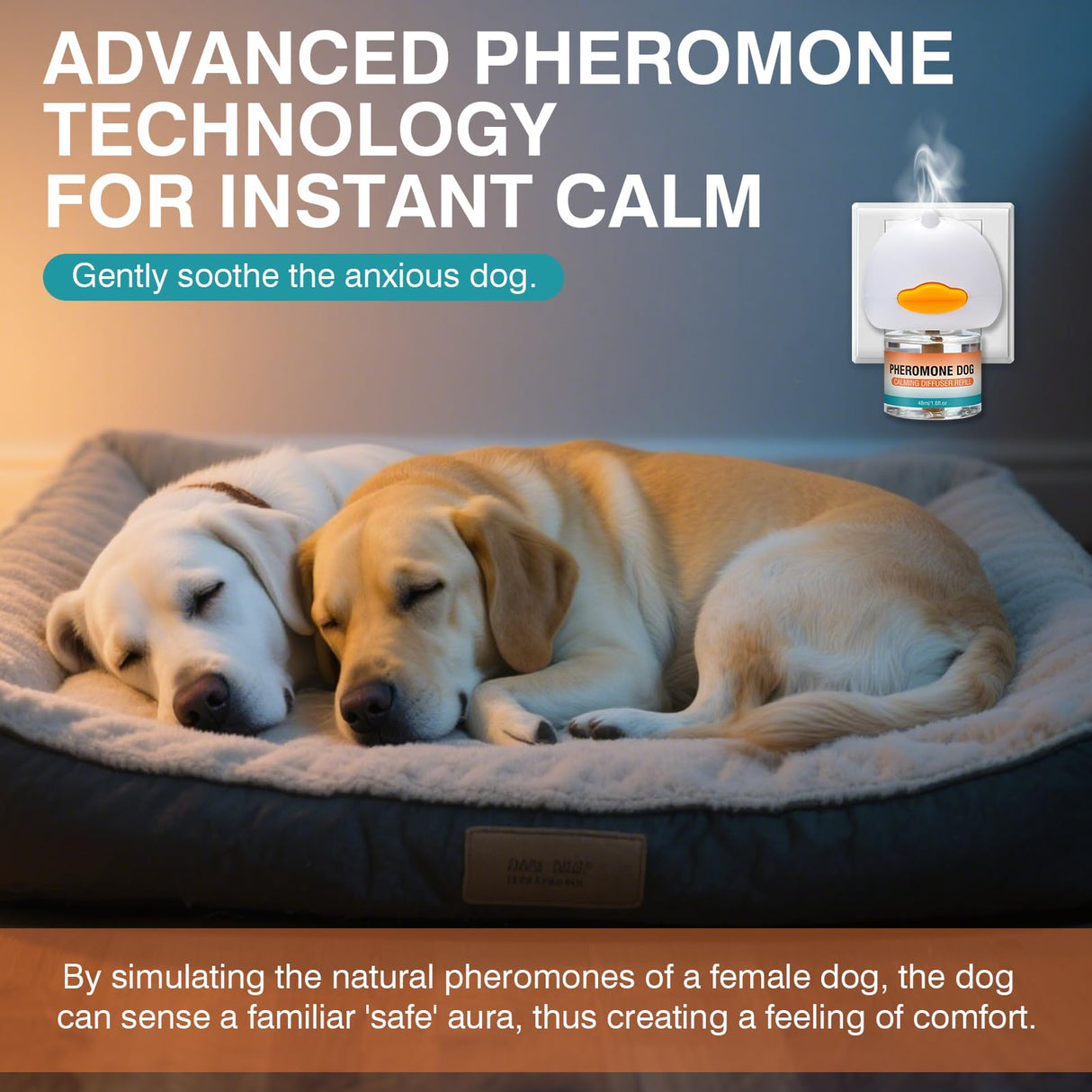 JTEWZX Dog Calming Pheromones Diffuser to Calm Pet Reduce Aggression Fighting Barking Stress 7 in 1 Advanced Kit Appeasing Pheromone Diffuser 3 Plug in+4 Pack 48ml Refill