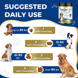Nicotinamide Adenine Dinucleotide Precursor & Senior Dog Supplement,Dog Cognitive & Calming Chews,Dogs Vitamin Supplement,Supports Dogs Anti-Aging,Cognitive Health & Anxiety Relief,Promotes Relaxation