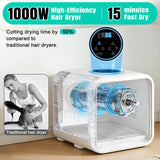 Automatic Pet Hair Dryer Box,Powerful Motor Fans Blower for Cats and Small Dogs,360° Drying,Temperature Control,Self-Dryer Boxes with 3 Adjustable Speed Settings&Quick Drying Modes, Cat Toys,Towel W