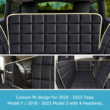 Lassie Dog Hammock for Car, Compatible with 2020-2026 Tesla Model Y Dog Seat Covers,Dog Car Seat Cover for Back Seat with 4 Headrests and 2 Seat Belts, 100% Waterproof Pet Seat Protector for Dogs
