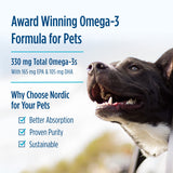 Nordic Naturals Omega-3 Pet, Unflavored - 90 Soft Gels - 320 mg Omega-3 Per Soft Gel - Fish Oil for Dogs with EPA & DHA - Promotes Heart, Skin, Coat, & Immune Health