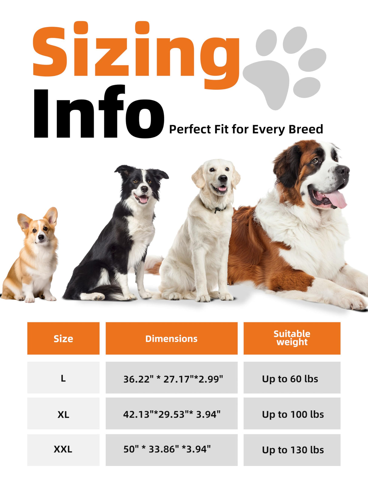 Sytopia Indestructible 50 Inch Orthopedic Waterproof Dog Crate Bed chew Proof for Extra Large Dogs, Removable Washable Cover, Egg Crate Foam Mat, Suitable for Dogs Up to 130 lbs, Brown