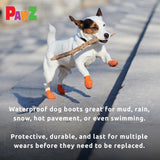 PawZ Rubber Dog Boots for Paws up to 2", 24 Total (2 Packs of 12) - All-Weather Booties for Hot Pavement, Snow, Mud, and Rain - Waterproof, Anti Slip Dog Socks - X-Small, Black