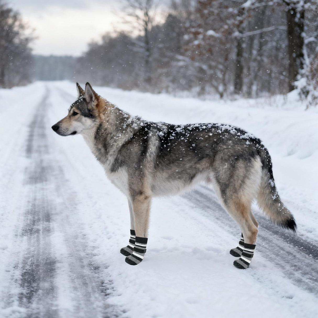 KOOLTAIL Anti Slip Dog Socks to Prevent Licking Paws and Slipping, Extra-Thick Grip Pet Boots & Paw Protectors, Winter Warm Puppy Shoes Booties for Hardwood Floors Small Medium Large Senior Dogs,XL