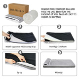 Jolifield Orthopedic Dog Bed Large Sized Dog with Pillow 36''X24'', Waterproof Soft Comfortable Egg Crate Foam Pet Crate Beds Mat with Removable Washable Cover and Non-Slip Bottom, Lilac