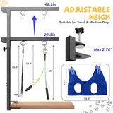 Rhncof Foldable Dog Grooming Arm : Adjustable Height 26-40 - for Dog Grooming Table - with Dog Grooming Hammock & No-Sit Holders-Grooming Restraint for Small Medium Dogs at Home or Salon
