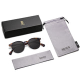 SOJOS Small Round Classic Polarized Sunglasses for Women Men Vintage Style UV400 Lens MAY SJ2113, Tortoise/Grey
