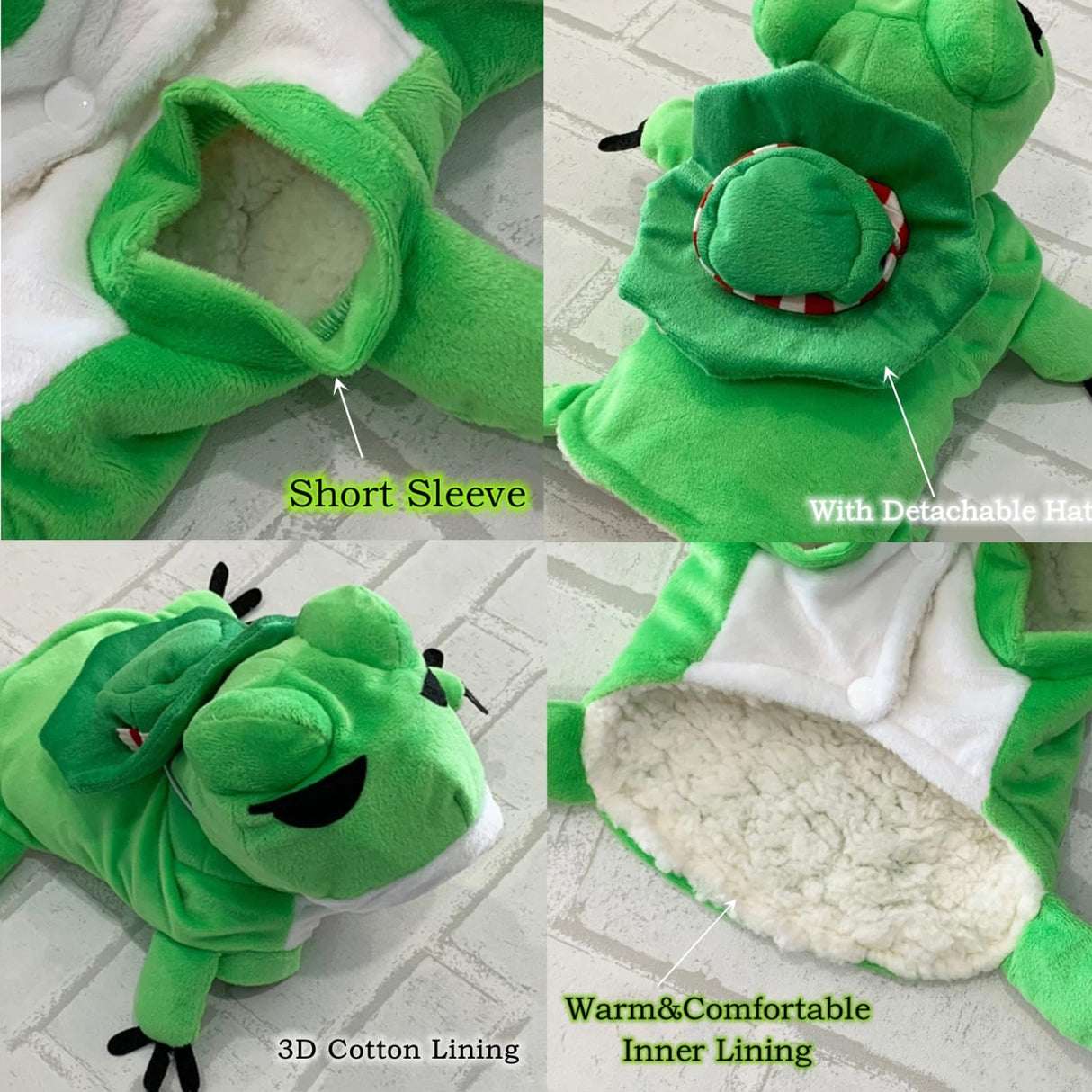 apott Frog Costume with Hat for Dog Funny Puppy Apparel Halloween Pet Clothes Outfit for Small Medium Large Dogs Cats(Green, XL)