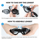 Lesypet Dog Goggles with Replaceable Lenses for Medium Large Breed, Anti-UV Wind Protection Dog Sunglasses Outdoor Motorcycling Driving Eye Protection Pet Sunglasses, Black