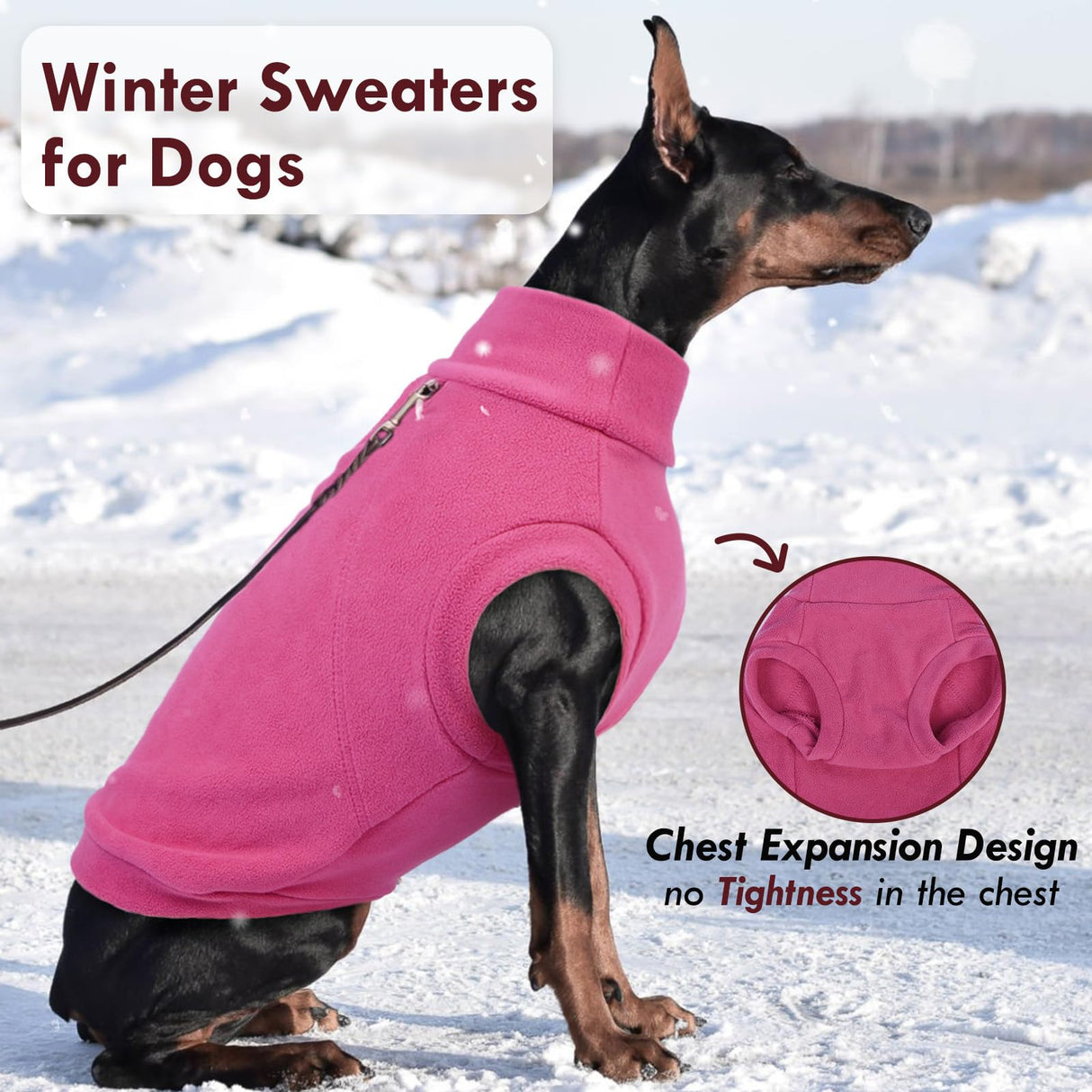 IKIPUKO 2 Pack Dog Sweaters Winter Fleece Sweatshirt Stretchy Vest Pullover for Dogs Clothes Warm Pet Pajamas Christmas for Meidum and Large Dogs