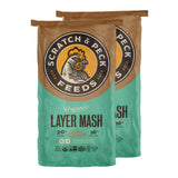 Scratch and Peck Feeds Whole Grain Layer Mash Chicken and Duck Feed - Corn-Free and Soy-Free - 16% Protein, Certified Organic and Non-GMO Project Verified Chicken Food - 50 lbs Bag