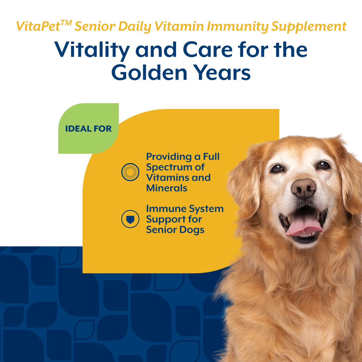 NaturVet VitaPet Senior Daily Vitamin Dog Supplements Plus Glucosamine – Includes Full-Spectrum Vitamins, Minerals – Joint Support for Older, Active Dogs – 120 Ct. Soft Chews